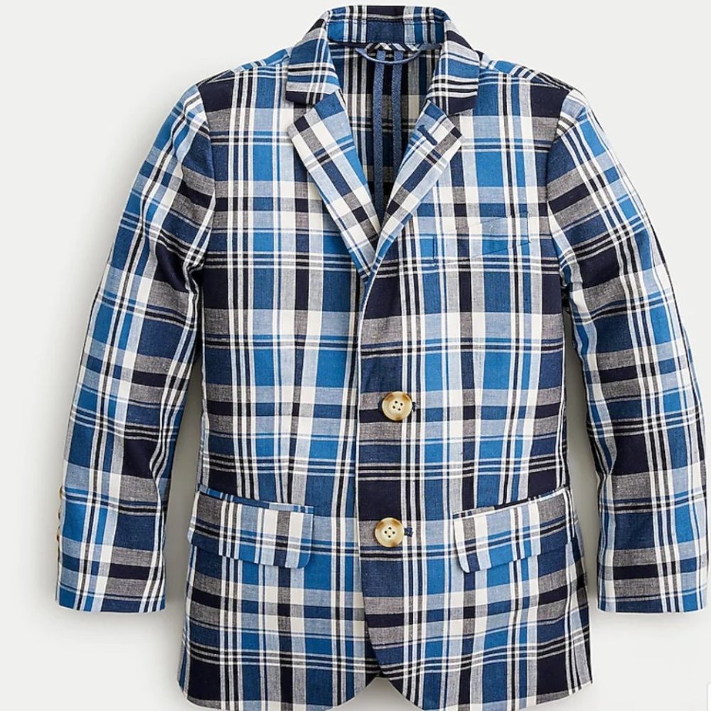 Crewcuts Boys' Navy Plaid Blazer 2T